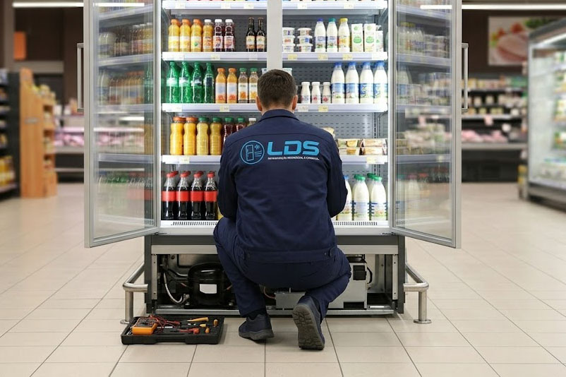 Equipe LDS Refrigeração em atendimento técnico